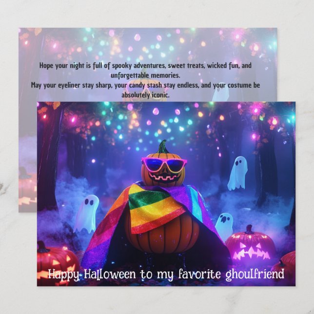 🌈🎃Glam Pumpkin Ghoulfriend card (Front/Back)