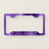 Glam Purple Brushed Metallic Foil Monogram Script