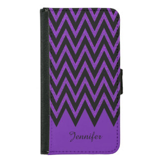 Glam Purple Chevron Samsung S5 Wallet Case