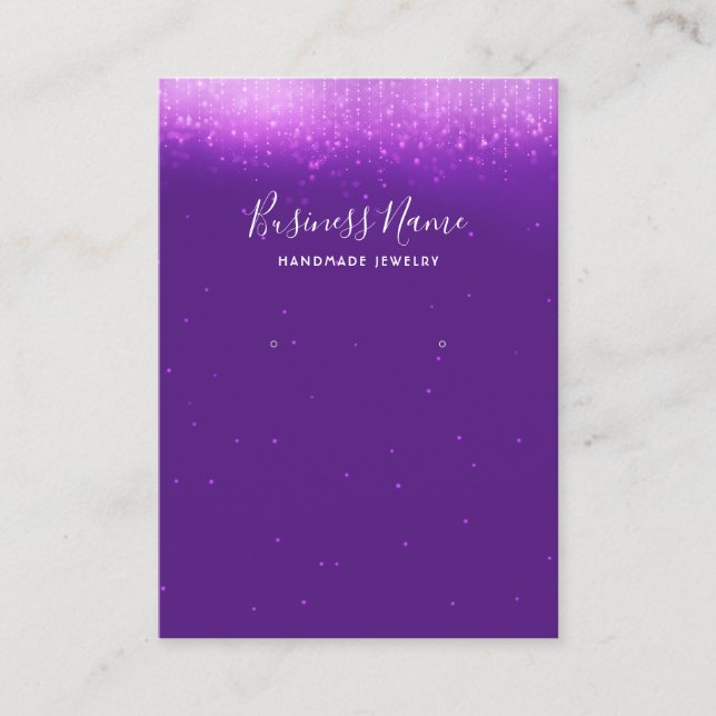 Glam Purple Earring Jewelry Display Business Card (Front)