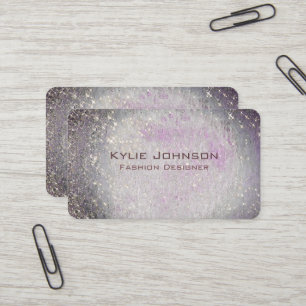 Glam Purple Glitter Opal Agate luxury Fashion Business Card