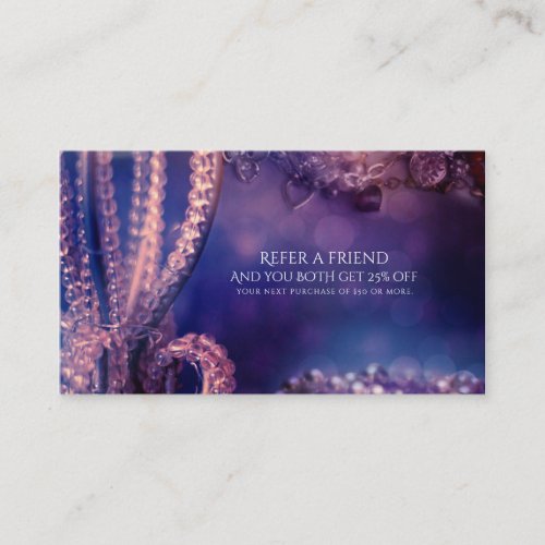 Glam Purple Glow Chic Glamour Chic Refer a Friend Referral Card