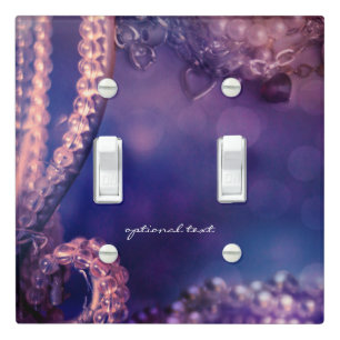 Glam Purple Glow & Chic Glamour Pearls Light Switch Cover
