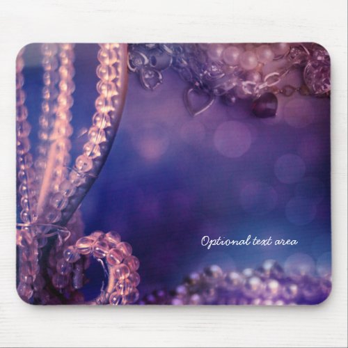 Glam Purple Glow Chic Glamour Pearls Personalized Mouse Pad