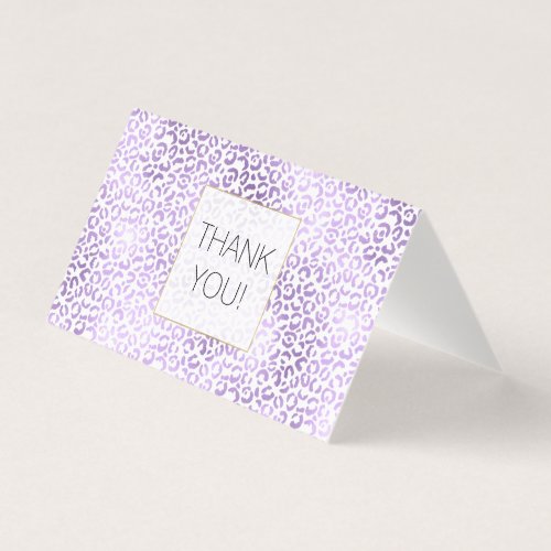 Glam Purple Lilac Leopard Print Thank you