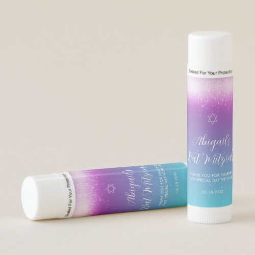 Glam Purple Teal Bat Mitzvah Favors