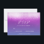 Glam Purple Teal Bat Mitzvah RSVP Card<br><div class="desc">Glamorous purple and turquoise Bat Mitzvah RSVP response card.</div>