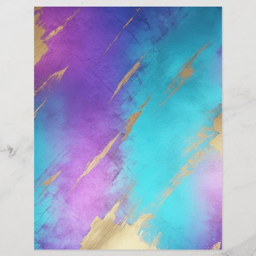 Glam Purple Turquoise Gold Scrapbook Paper