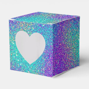Glam Purple Turquoise Sparkling Glittery Gradient Favor Boxes