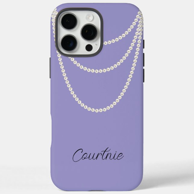 Glam Purple White Pearls   Case-Mate iPhone Case (Back)