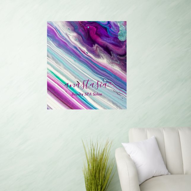 Glam Purples Blues Beauty SPA Salon  Wall Decal (Living Room)