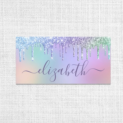 Glam Rainbow Glitter Name Tag