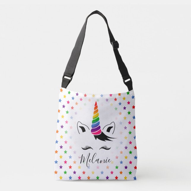 Glam Rainbow Unicorn Crossbody Bag (Front)