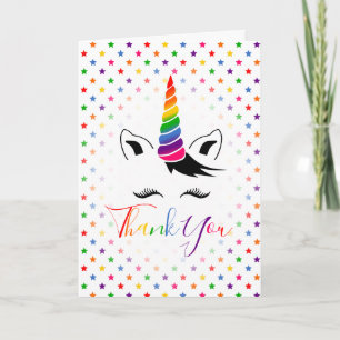 Glam Rainbow Unicorn Thank You