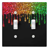 Glam Rasta Rainbow Glitter Drips Black