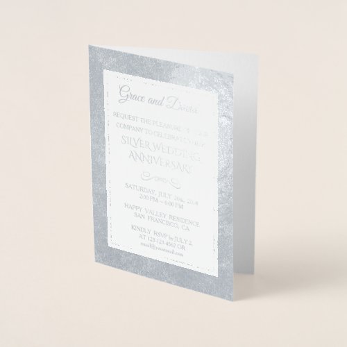 Glam Real Gold Foil 25th Wedding Anniversary Foil Card