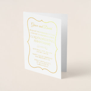Glam Real Gold Foil 50th Wedding Anniversary Card