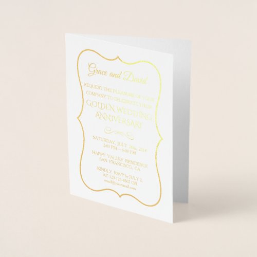 Glam Real Gold Foil 50th Wedding Anniversary Foil Card