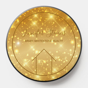 Glam Realtor Real Estate Gold Sparkle Personalized PopSocket