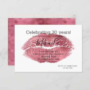 Glam Red Lips Invitation