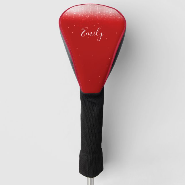 Glam Red Personalized Golf Head Cover (Front)