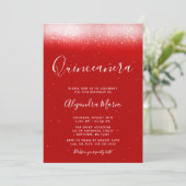 Glam Red Quinceañera Invitation (Standing Front)
