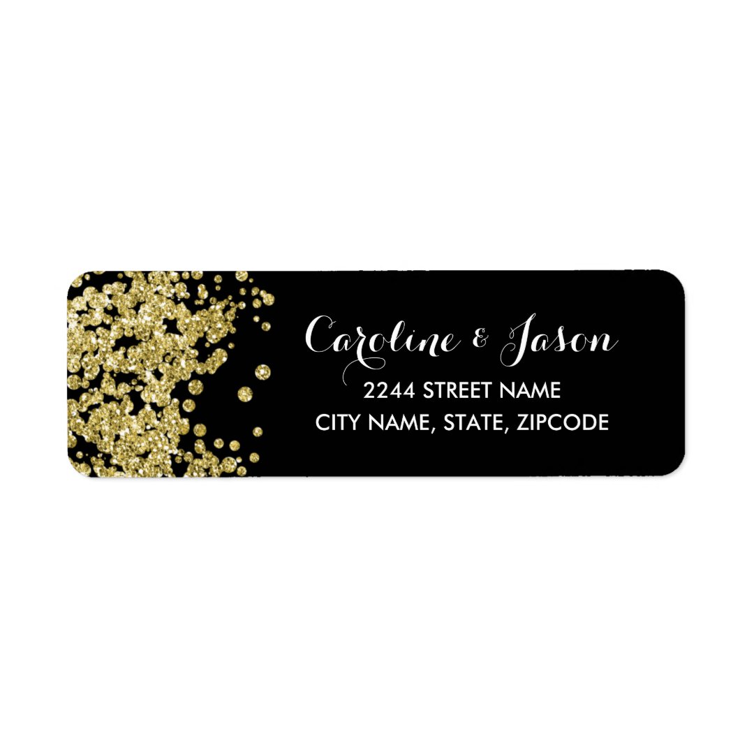 Glam Return Address Labels Chic Faux Gold Foil Zazzle