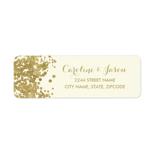 Glam Return Address Labels  Chic Faux Gold Foil