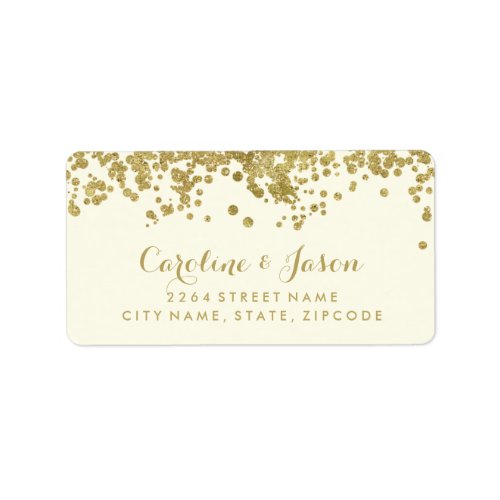 Glam Return Address Labels  Chic Faux Gold Foil