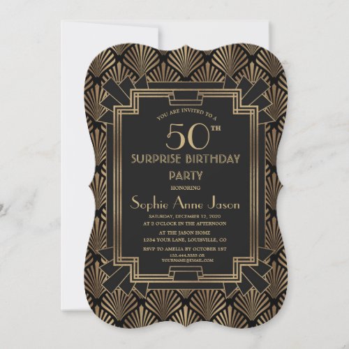 Glam Roaring 20s Great ANY AGE Birthday Invitation