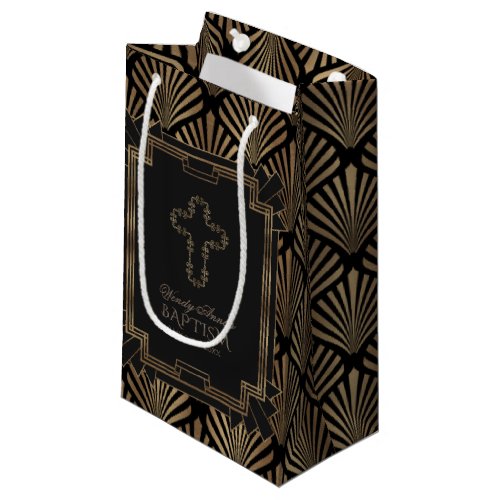 Glam Roaring 20s Great Gatsby Art Deco Baptism Small Gift Bag