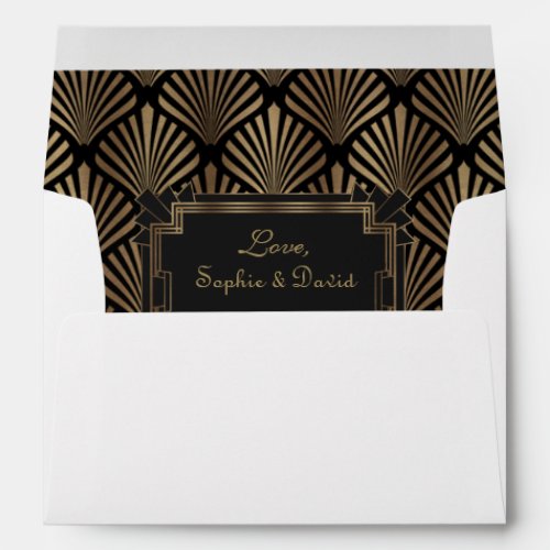 Glam Roaring 20s Great Gatsby Art Deco Wedding Envelope