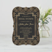 Glam Roaring 20's Great Gatsby Bridal Shower Invitation (Standing Front)