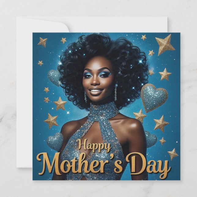 Glam Rock Mother's Day Pearl Simmer Card (Front)