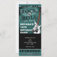 Glam Rock N Roll Star Birthday Ticket VIP Party