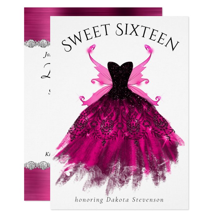 pink wings party gown