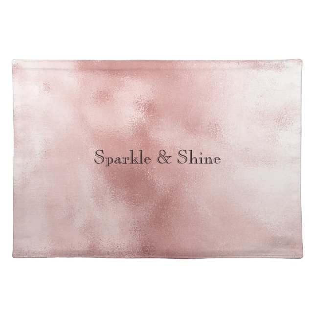 Glam Rose Blush Pink Birthday Cloth Placemat (Front)