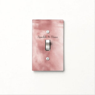 Glam Rose Blush Pink Birthday Light Switch Cover