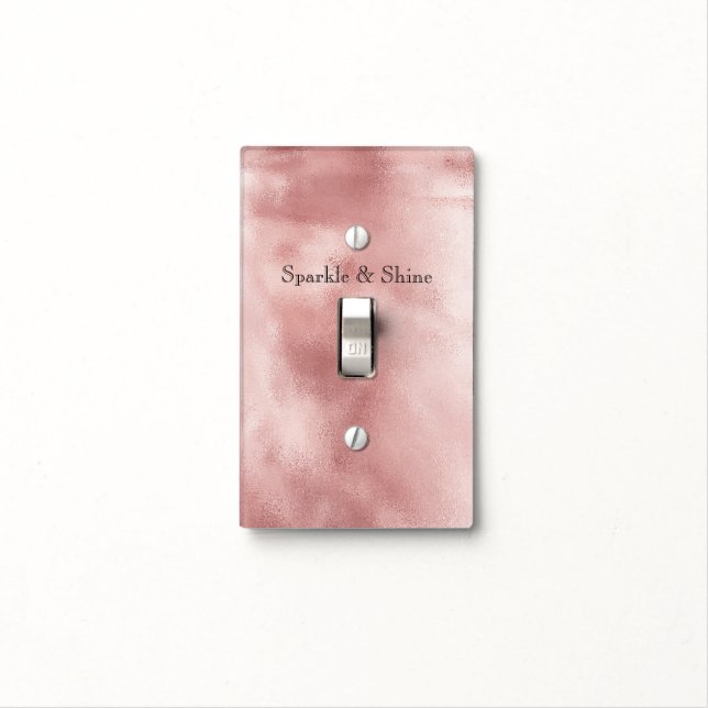 Glam Rose Blush Pink Birthday Light Switch Cover (In Situ)