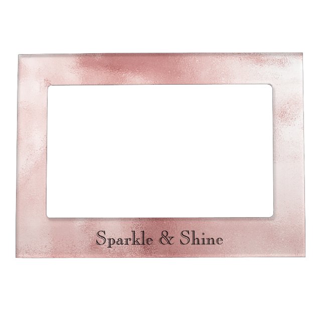 Glam Rose Blush Pink Birthday Magnetic Frame (Front)
