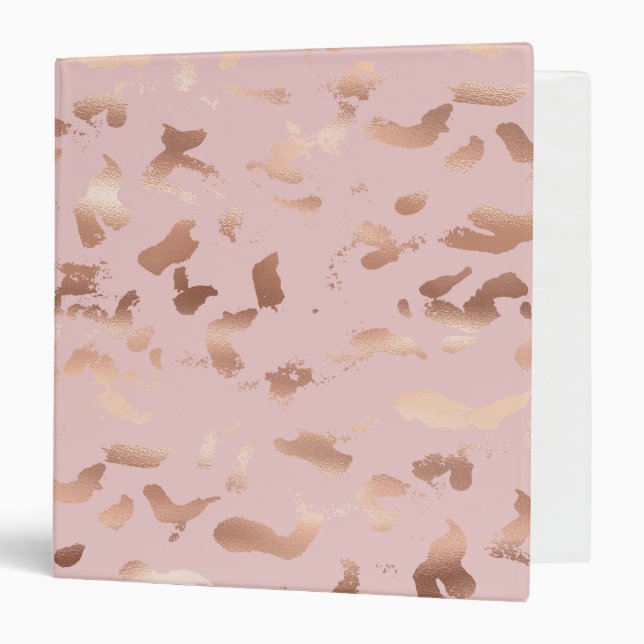 Glam Rose Gold Blush Abstract    3 Ring Binder (Front/Inside)