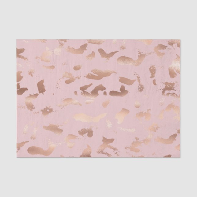Glam Rose Gold Blush Abstract Birthday Tissue Paper (Front)