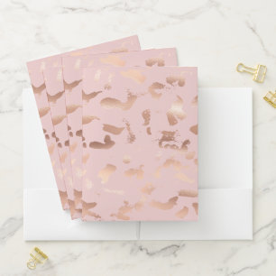 Glam Rose Gold Blush Abstract Pocket Folder