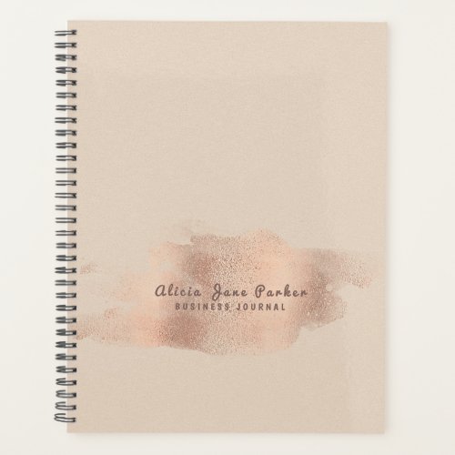 Glam Rose Gold Copper Foil Chic Business personal Planner
