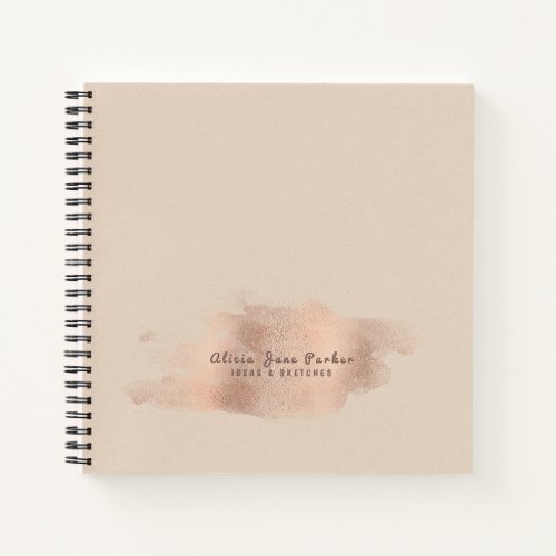 Glam Rose Gold Copper Foil  Sketches  ideas Notebook