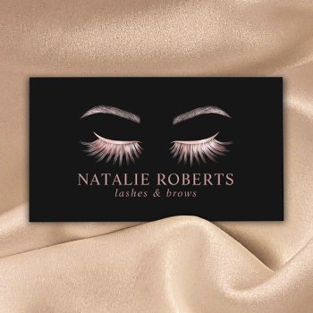 Glam Rose Gold Eyelash Extensions Beauty Salon Business Card by cardfactory at Zazzle