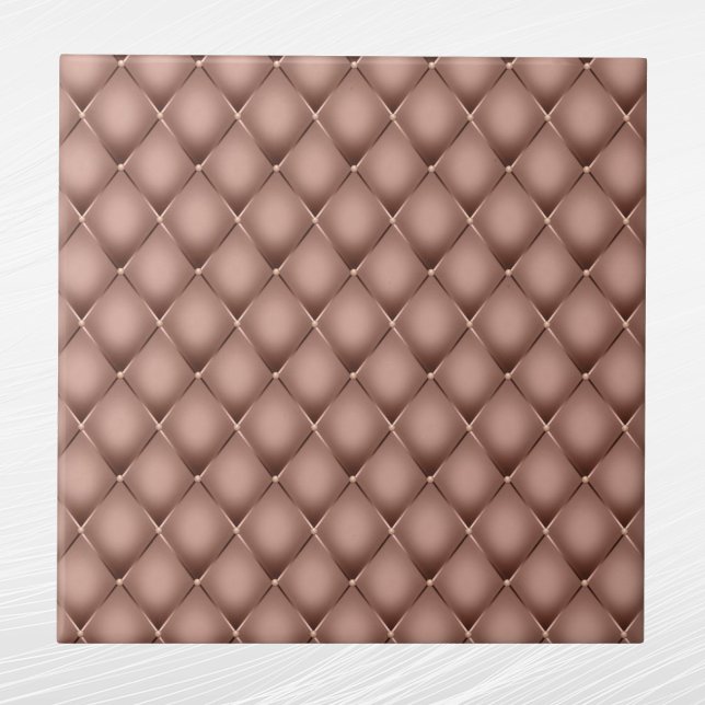 Glam Rose Gold Geometric Tufted Graphic Ceramic Tile (Creator Uploaded)