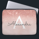 Glam Rose Gold Glitter and Sparkle Monogram Laptop Sleeve<br><div class="desc">Glam Rose Gold Ombre Faux Glitter and Sparkle Modern and Elegant Monogram Case. This case can be customized to include your initial and first name.</div>