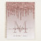 Glam Rose Gold Glitter Drips Elegant Monogram 2022