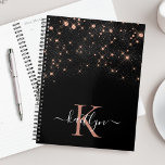 Glam Rose Gold Glitter Elegant Luxury Monogram Planner<br><div class="desc">Create your own personalized black and rose gold diamond sparkle planner with your custom monogram and name.</div>